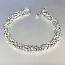 Seaxwolf fine 18 gauge handcrafted sterling silver Byzantine chain mail bracelet