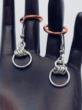Seaxwolf handcrafted sterling silver small wave "four-fers" dangle earrings.
