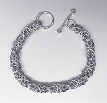 Seaxwolf handcrafted grand 14 gauge sterling silver solid Byzantine chain with toggle clasp for men and women.