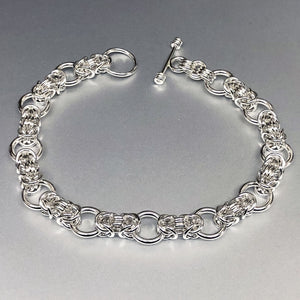 Byzantine Collette Solid Sterling Silver Chain Mail Bracelet Handcrafted by Seaxwolf Jewelry Designs