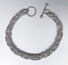 Seaxwolf bold handmade Byzantine chain bracelet of solid 925 sterling silver.