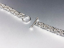 Seaxwolf chunky handcrafted sterling silver Byzantine chain mail bracelet.