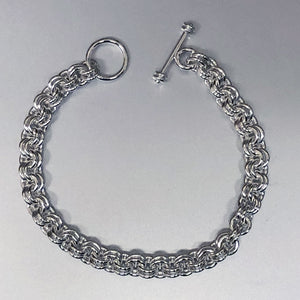 Seaxwolf Jewelry Designs  Sterling Silver Bold Double Link Chain Bracelet