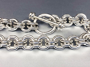 Seaxwolf handcrafted extra thick 925 sterling silver 12 gauge double link chain with designer clasp for men and women.