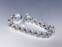 Sterling Silver Double Link Chain Bracelet, Robust 12 Gauge