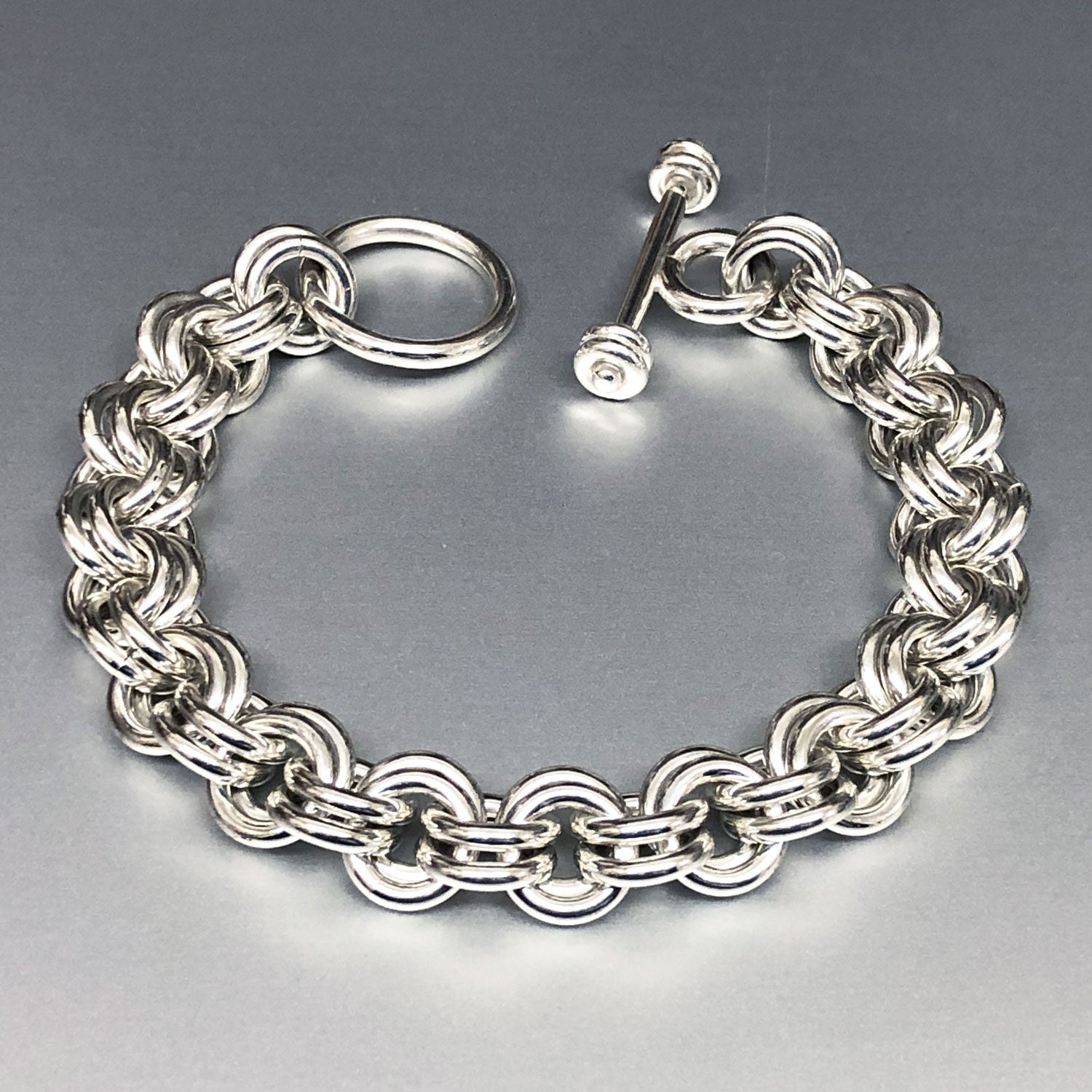 Vintage Flat Curb Link Bracelet Sterling c. 1970 – Bavier Brook Antique  Jewelry
