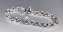 Seaxwolf handcrafted thick 925 sterling silver double link 14 gauge bracelet for men and women.