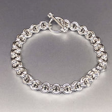 Seaxwolf handcrafted bold sterling silver double link chain  for men and women.