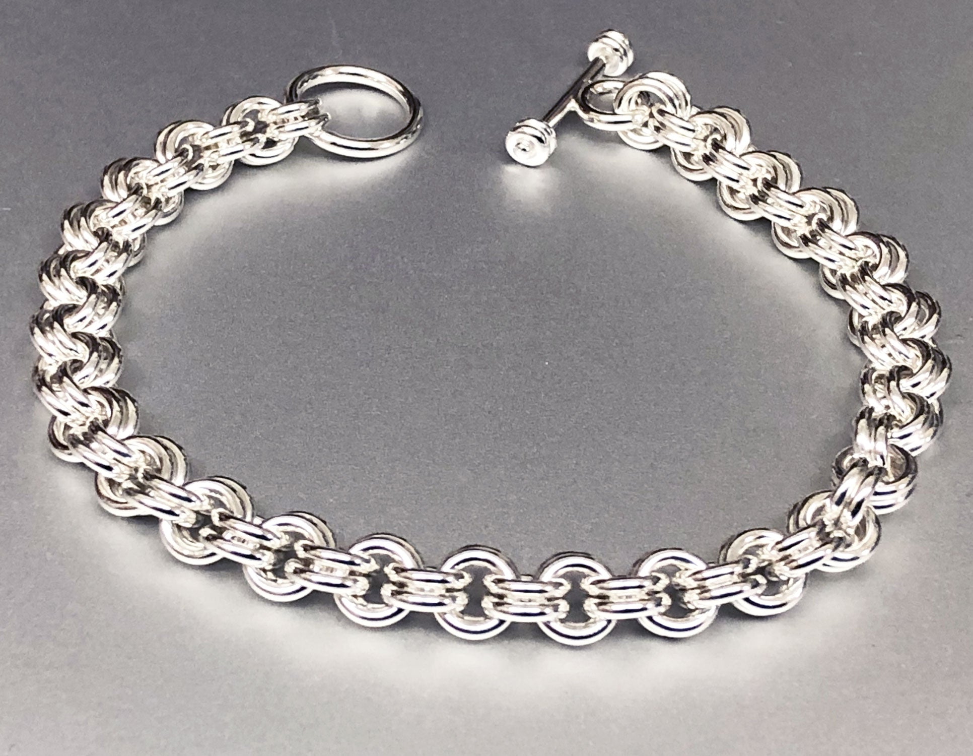 Sterling Silver Large Chunky Locket Bracelet