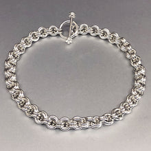 Seaxwolf handmade 925 sterling silver double link fine bracelet for men and women.