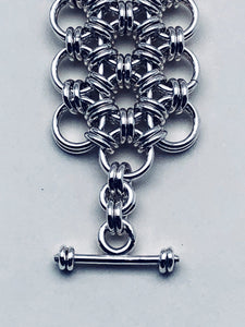 Sterling Silver HexaFleur Bracelet - Fine 18 Gauge