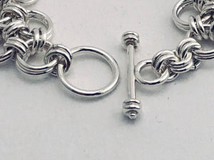 Sterling Silver HexaFleur Diamonds Bracelet - Bold 16 Gauge