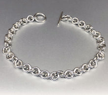 Sterling Silver Single Link (Close) Chain Bracelet, Grand 14 Gauge