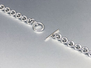 Sterling Silver Single Link (Close) Chain Bracelet, Grand 14 Gauge