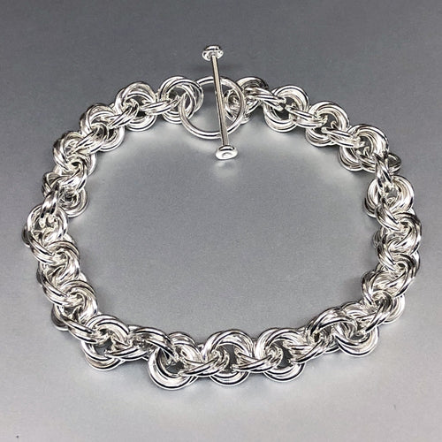 Sterling Silver Triple Twist Bracelet - Bold 16 Gauge