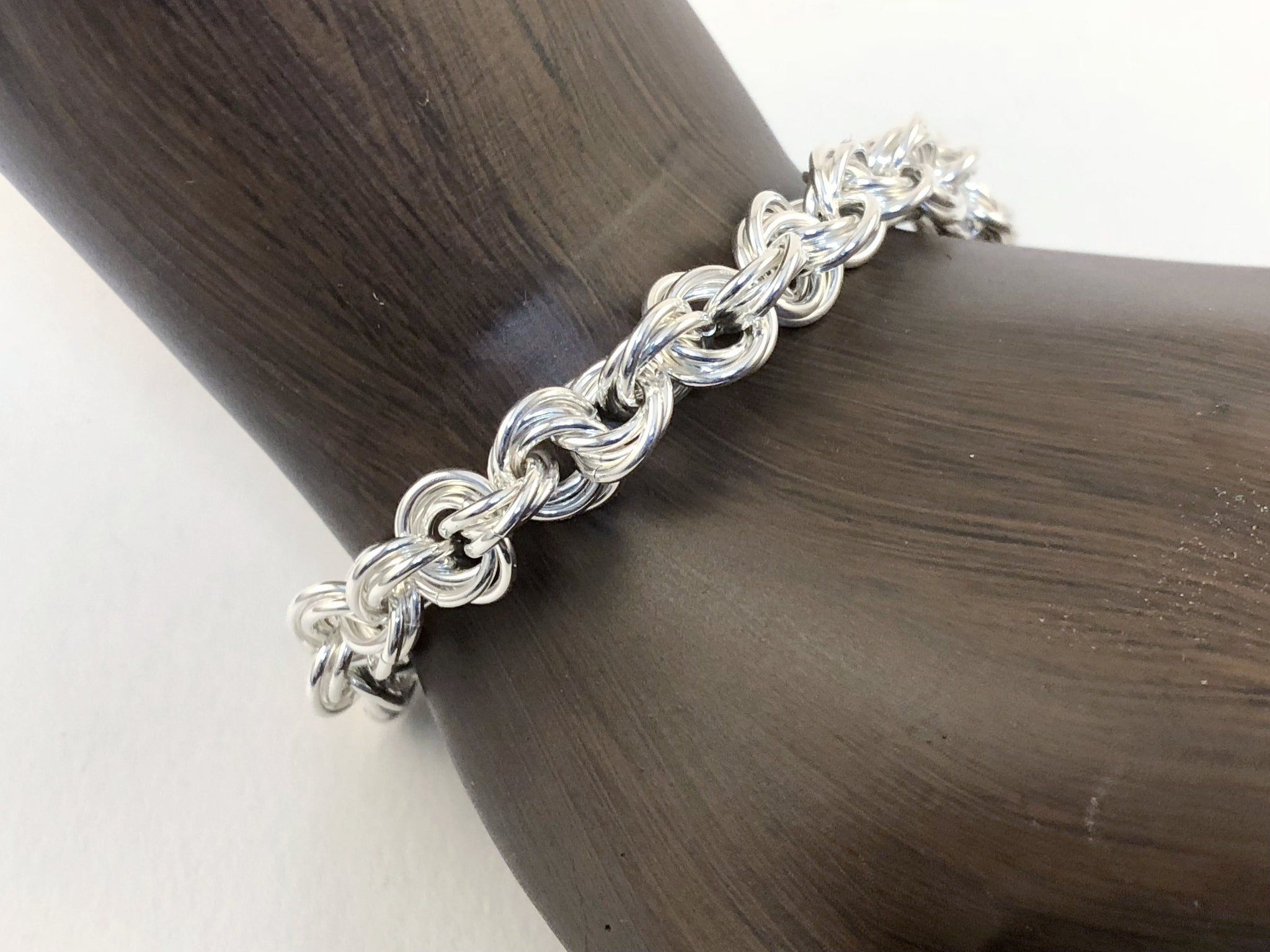 Seaxwolf Jewelry Designs  Sterling Silver Triple Twist Bracelet - Fine 18  Gauge