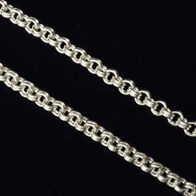 Closeup of design - Sterling silver fine double link claspless necklace by seaXwolf Handmade Fine Jewelry