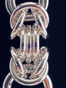 Extreme closeup on Sterling Silver fine Byzantine III (3) earrings by seaXwolf Handmade Fine Jewelry