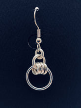 Seaxwolf unique designer handcrafted 925 sterling silver small wave dangle earrings.