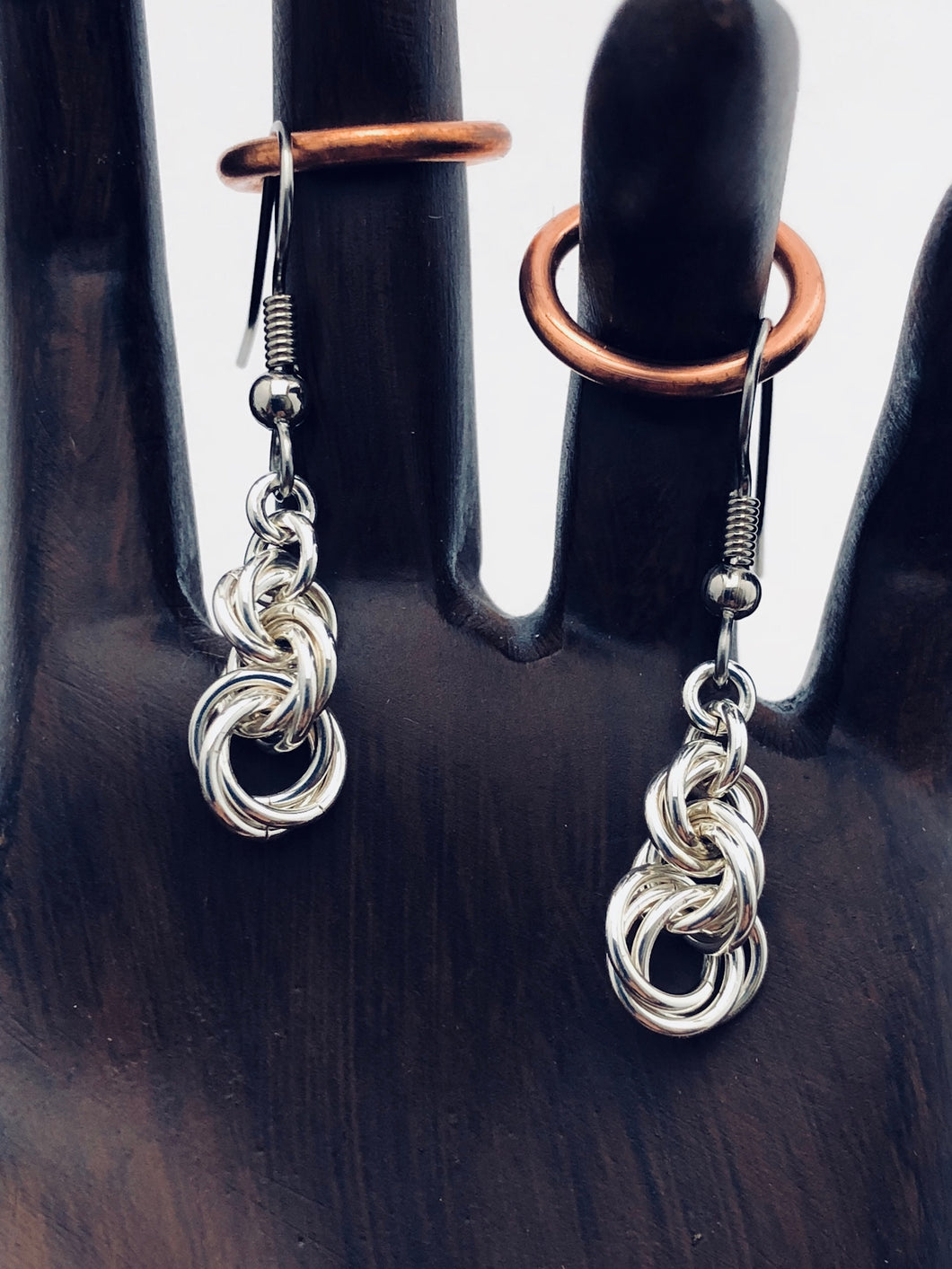 seaXwolf fine handmade jewelry solid sterling silver chain earrings entitled 