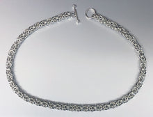 Seaxwolf handcrafted sterling silver Byzantine chain necklace with designer clasp for men and women.