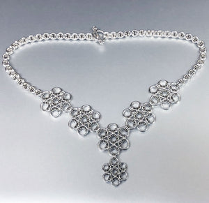 Sterling Silver HexaFleur Daisy Chain Necklace - Bold 16 Gauge