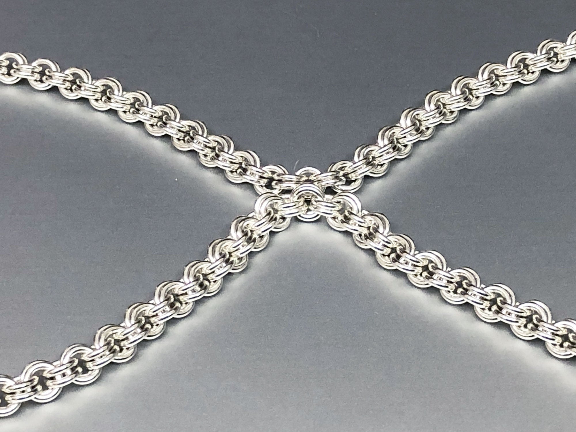 Seaxwolf Jewelry Designs  Sterling Silver Robust Double Link Chain Bracelet