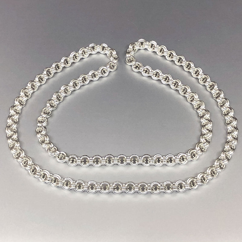 Seaxwolf Jewelry Designs | Sterling Silver Double Link Necklace - Fine 18  Gauge