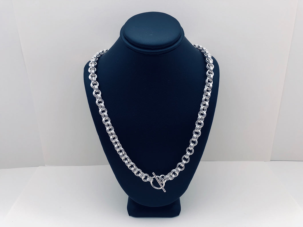 Sterling Silver Double Link Necklace - Bold 16 Gauge
