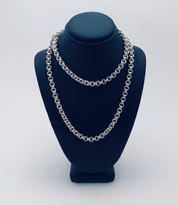 Sterling Silver Double Link Necklace - Fine 18 Gauge