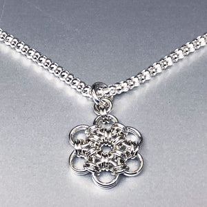 Sterling Silver Snowflake (Ultra Fine 20 Gauge) and Popcorn Chain