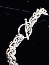 Closeup of clasp - Seaxwolf thick link chain necklace for men and women in solid 925 sterling silver from handmade links and handcrafted toggle clasp.